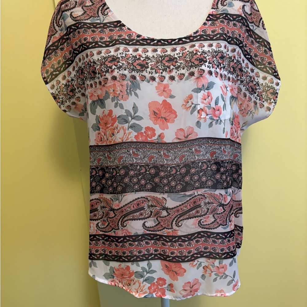 Annabelle Floral Print Blouse - Pink and Black